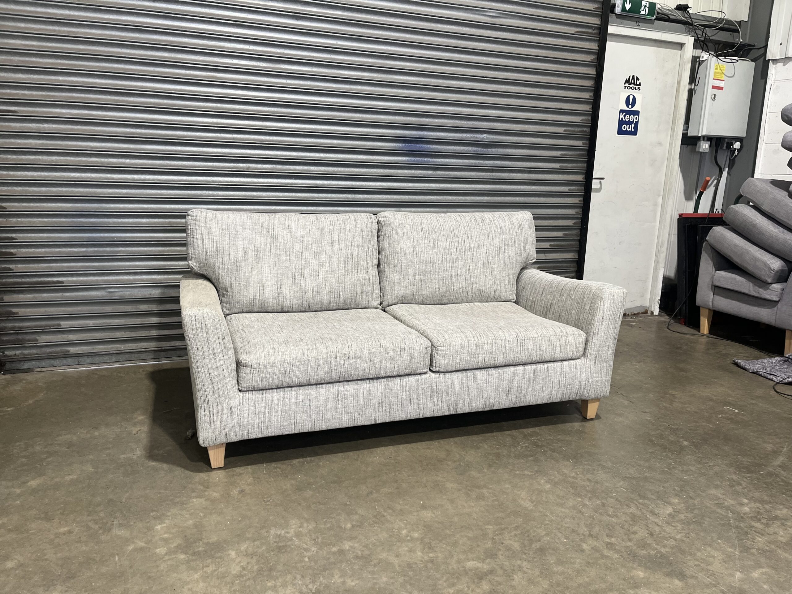 Beige two seater sofa. - Image 12