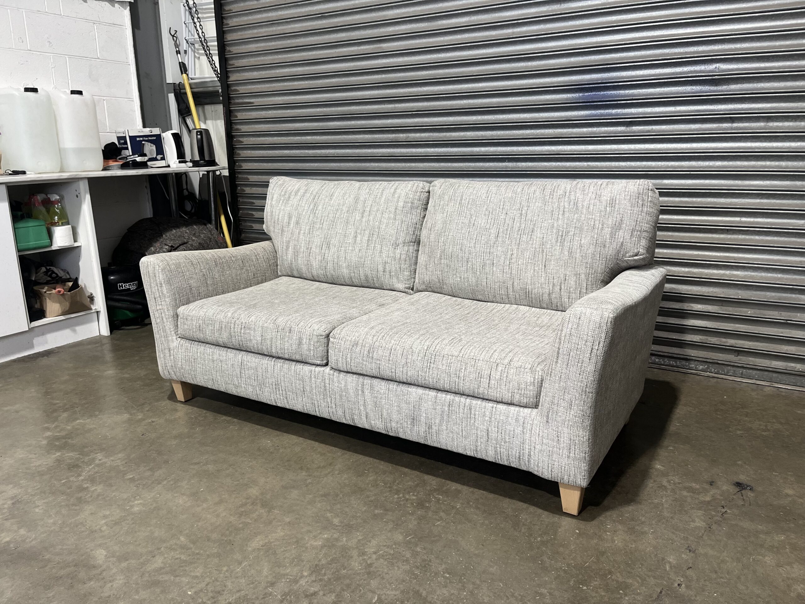 Beige two seater sofa. - Image 5