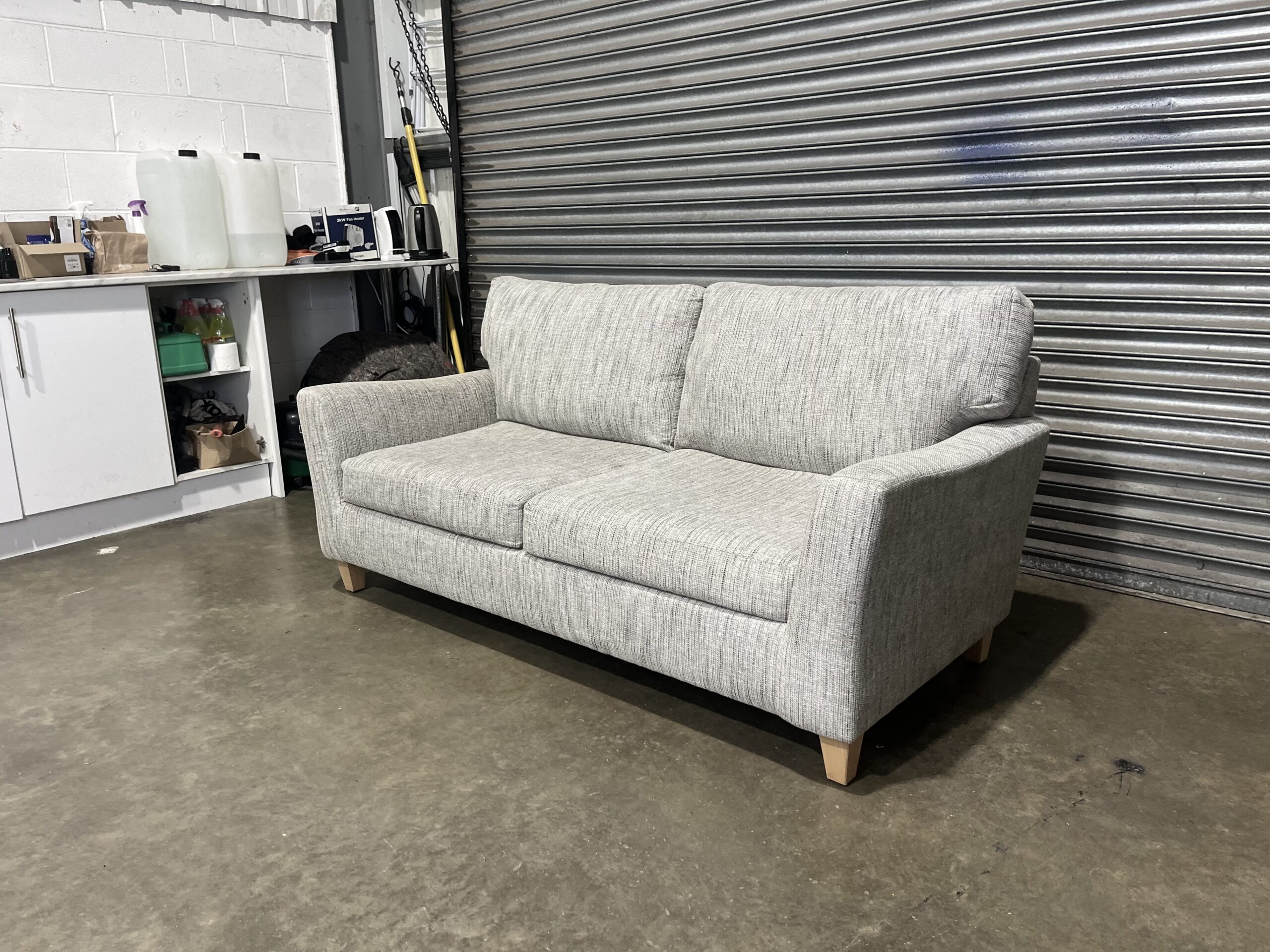 Beige two seater sofa. - Image 6