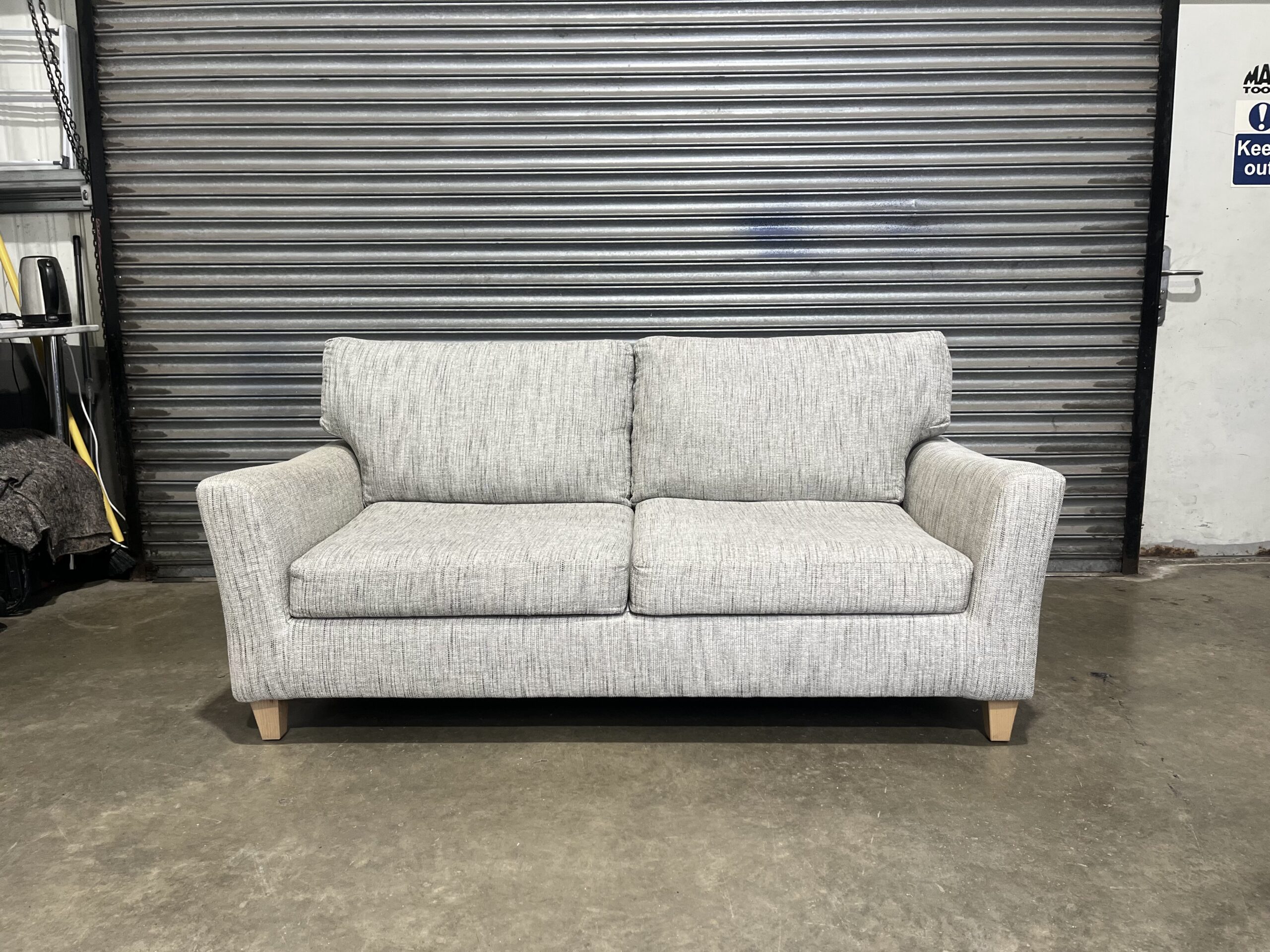 Beige two seater sofa. - Image 7